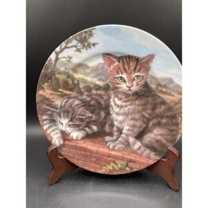 Vtg St Martin Email de Limoges Ft Cat Collector Plate